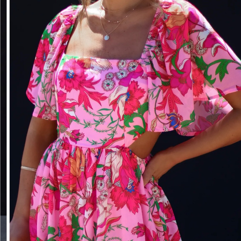 MILLIE FLORAL TIERED CUTOUT MIDI DRESS